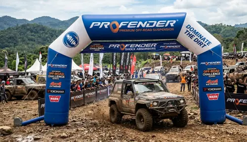 balon gate banjarbaru di event offroad dengan sponsor shockbeaker