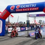 balon gate bolaang mongondow saat event motor balap drag panjang