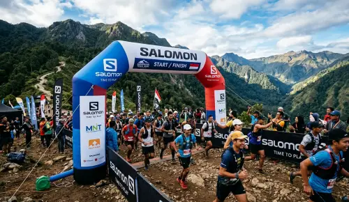 balon gate buol dalam event trailrun dengan brand sepatu