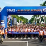 balon gate buton di event jalan seht dengan brand susu