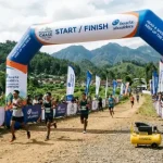 balon gate manado dalam event trailrun dengan sponsor brand shampoo