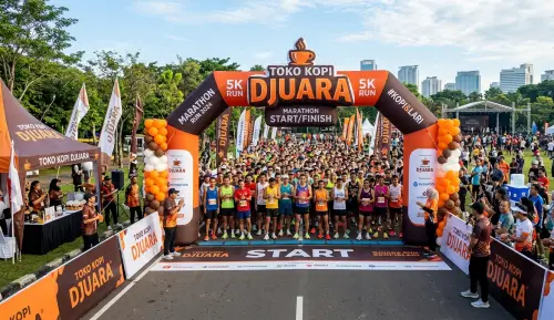 balon gate mempawah saat event marathon dengan sponsor toko kopi