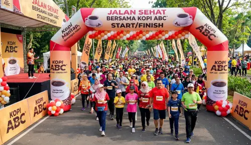 balon gate morowali digunakan saat event jalan sehat bersama brand kopi