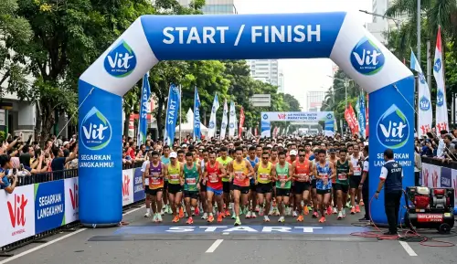 balon gate muna dalam event marathon sponsor air mineral