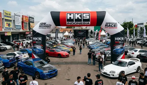 balon gate sambas pada event launching produk sparepart mobil
