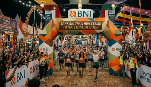 balon gate tana toraja dalam event trailrun