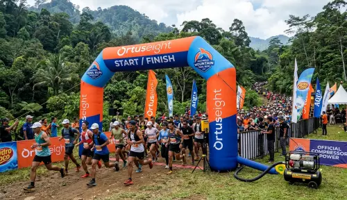 balon gate tapi di event trail gunung dengan sponsor sepatu lari