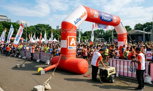 balon gate wakatobi dalam event marathon bersama brand supermarket